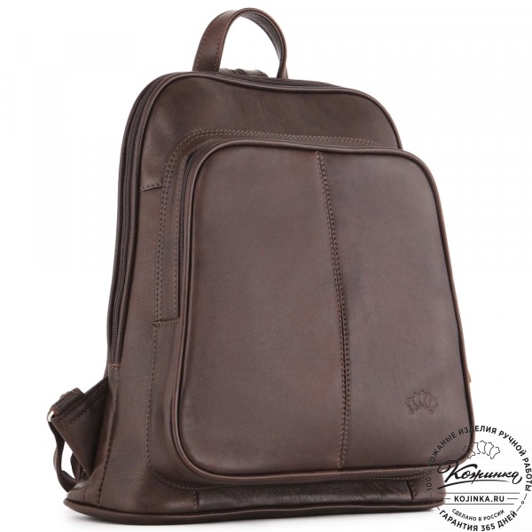  Женский кожаный рюкзак "Бэтси" (тёмно-коричневый) . фото 1